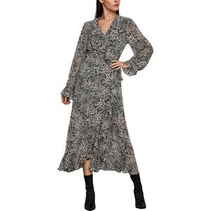 BCBG Elegant Black and White Leopard Print Dress